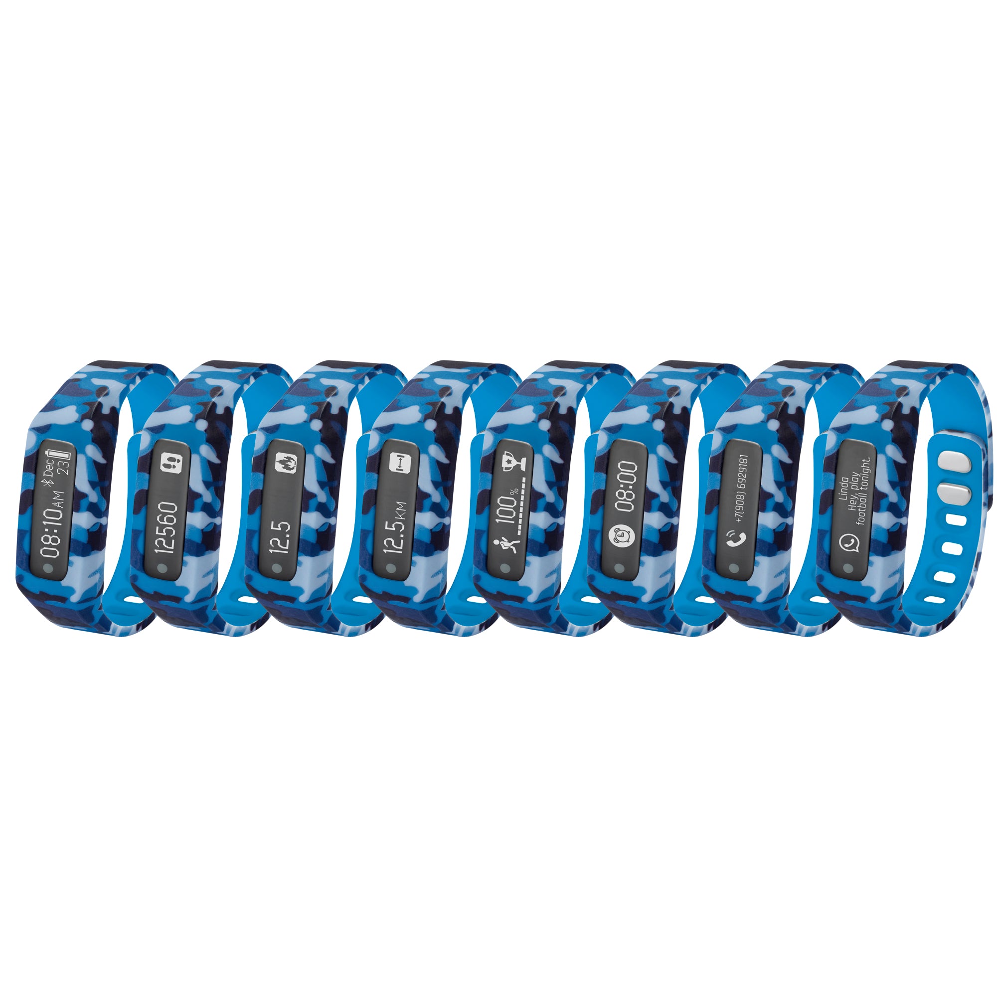 NUBAND JR CHAMPS_BLUE CAMO ACTIVITY AND SLEEP TRACKER